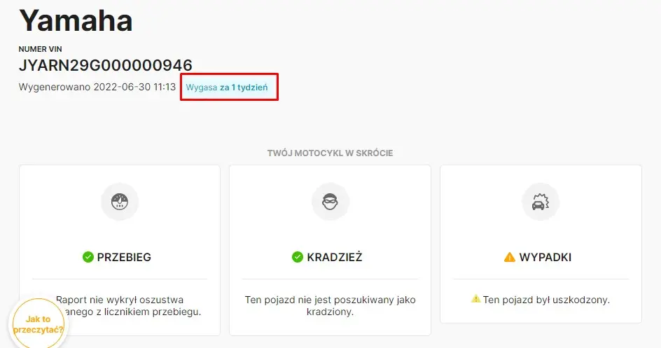 CarVertical report summary