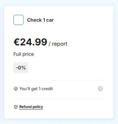 Price for 1 CarVertical report
