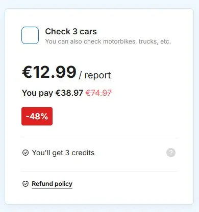 Price for 3 CarVertical reports