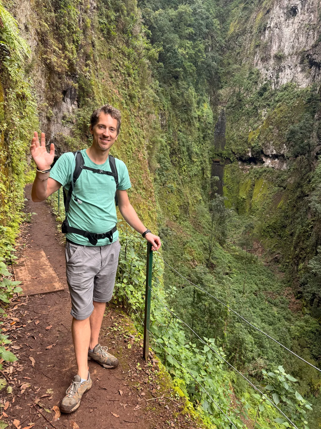 Mountain trail in Madeira along the levada