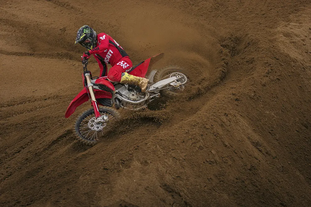 Ducati slides into the sand